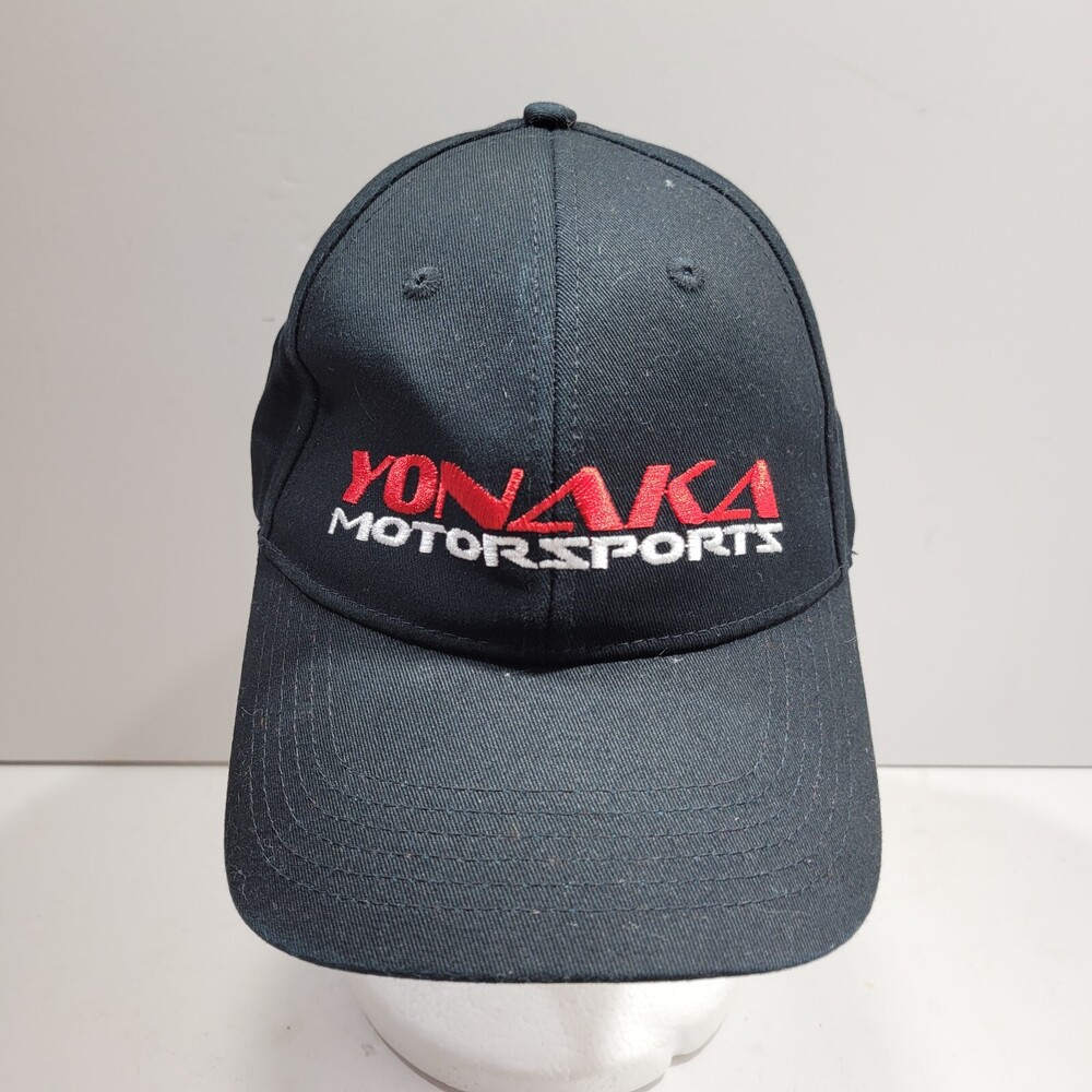 Yonaka Motorsports Hat Cap Mens OS Black 100% Cotton Spell Out Logo Adjustable